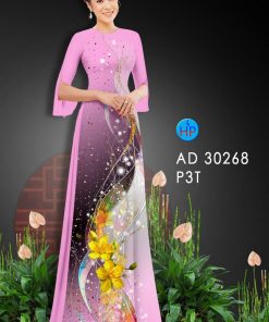 Vải áo dài hoa mai AD 30268