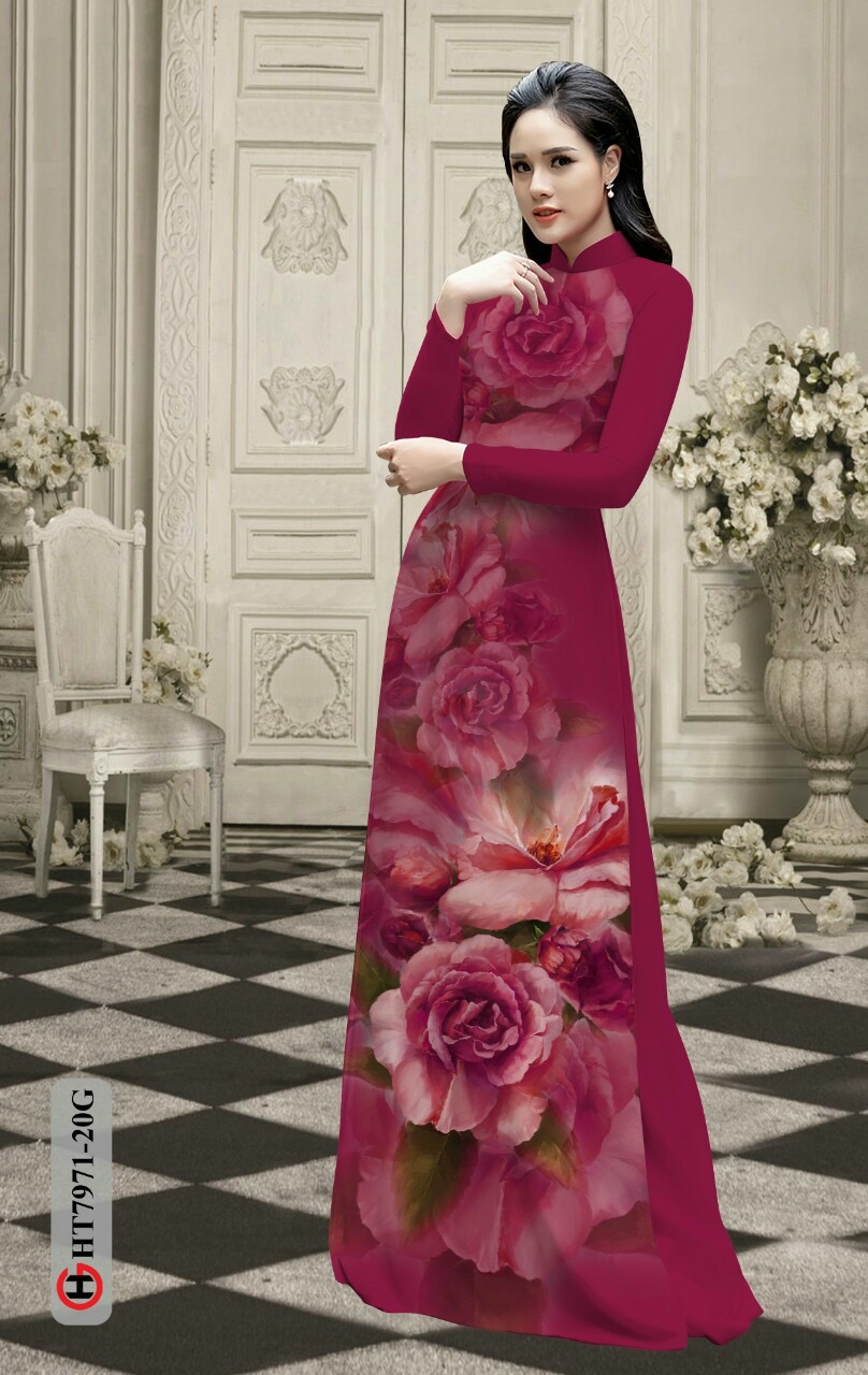 Vải áo dài hoa 3d Ht7971 - Ảnh 16