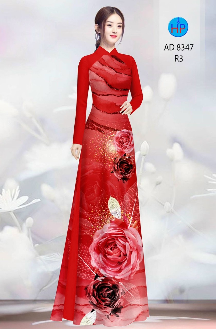 Vải áo dài hoa hồng AD 8347 - Ảnh 5