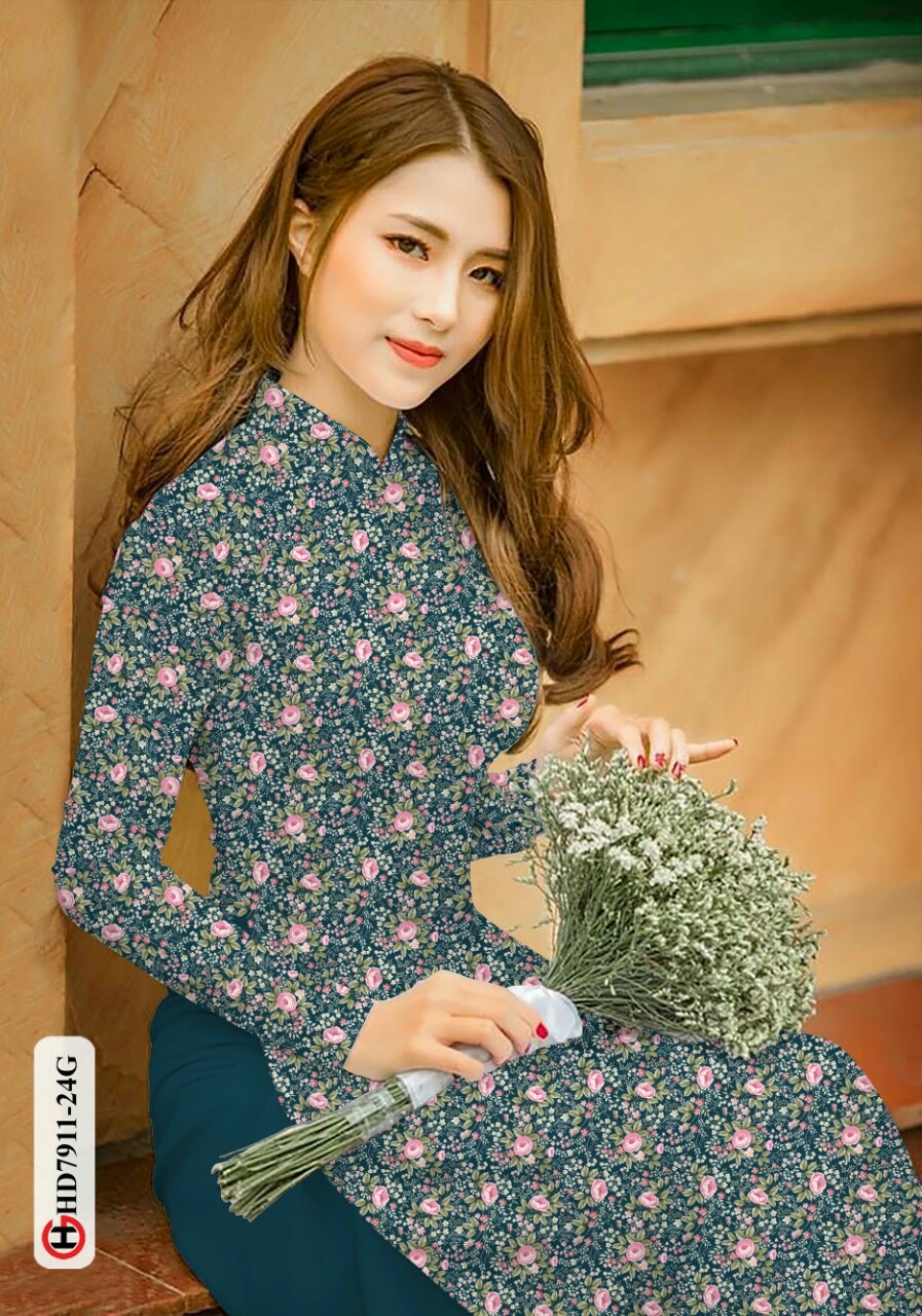 Vải áo dài hoa nhí Hd7911 - Ảnh 9