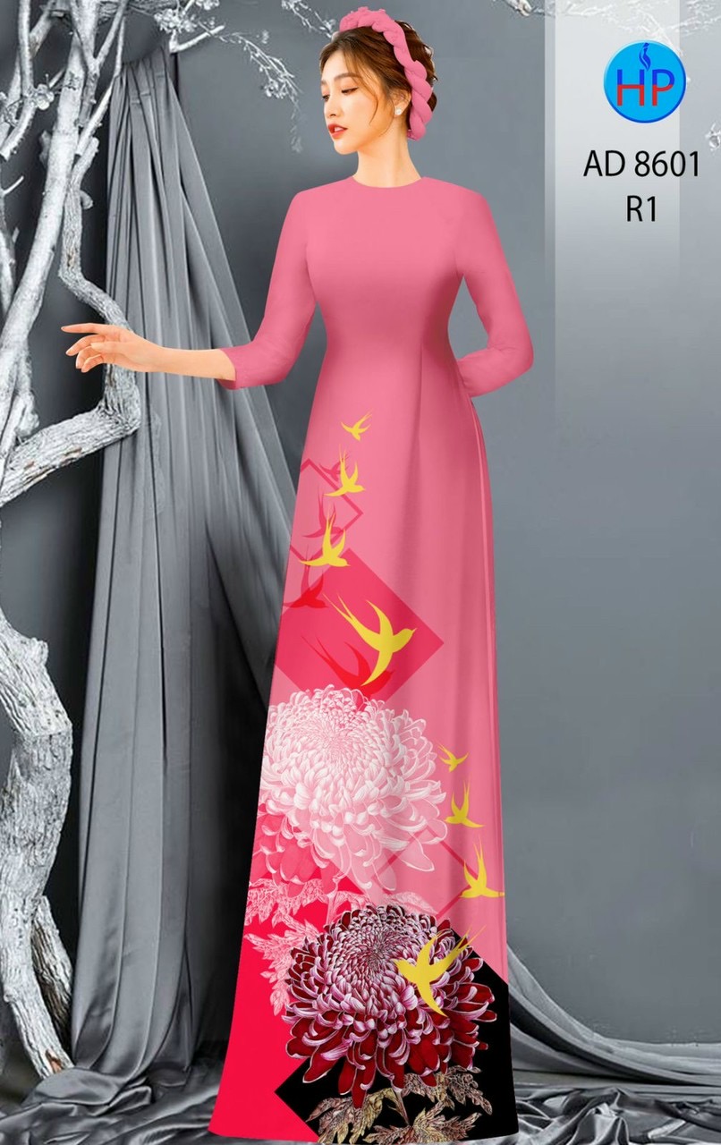 Vải áo dài hoa cúc AD 8601 - Ảnh 19