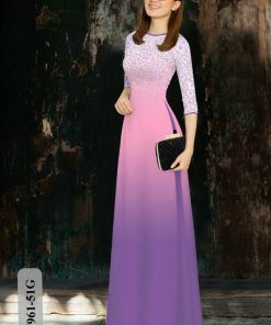 Vải áo dài hoa 3d KC7961