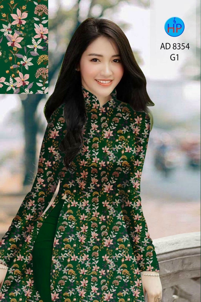 Vải áo dài hoa nguyên áo AD 8354 - Ảnh 19