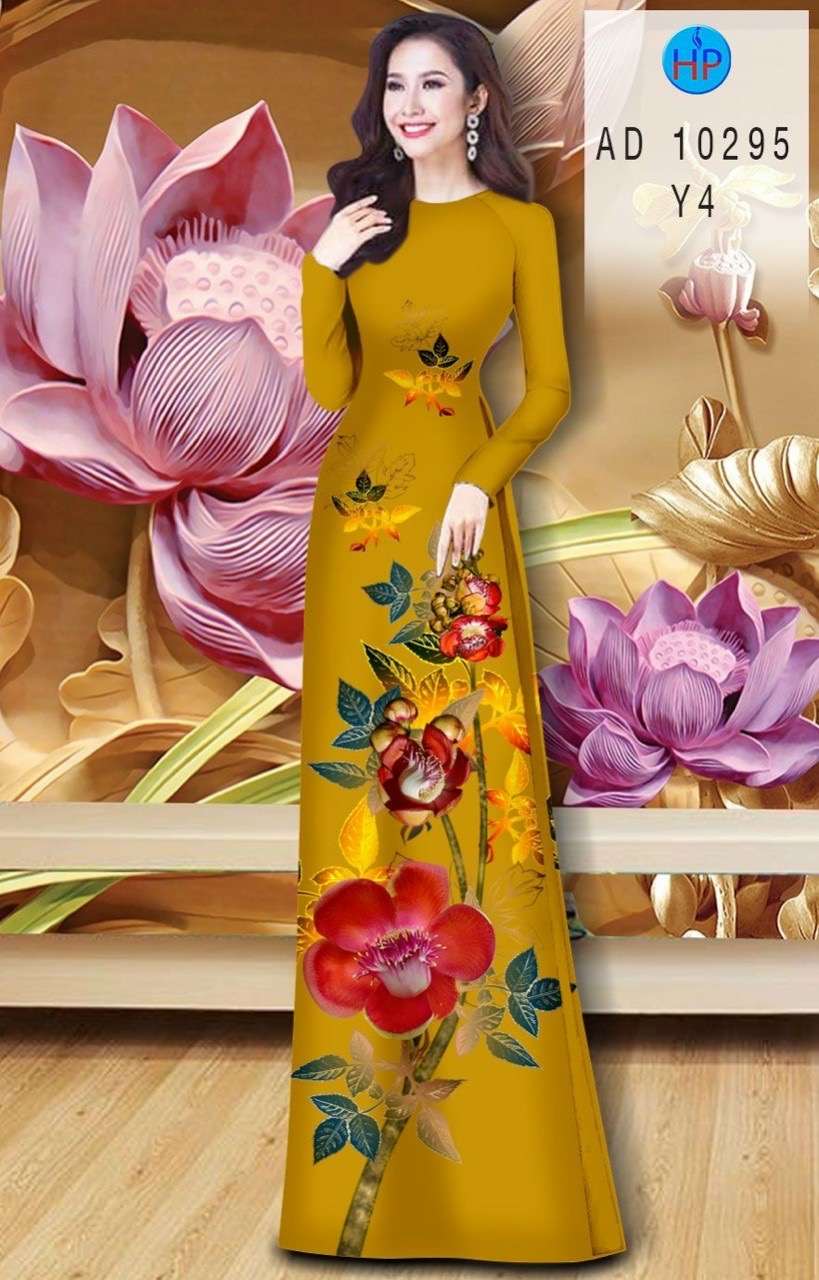 Vải áo dài hoa 3d AD 10295 - Ảnh 12