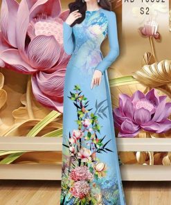 Vải áo dài hoa 3d AD 10352