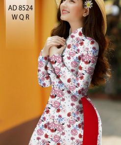 Vải áo dài hoa nguyên áo AD 8524