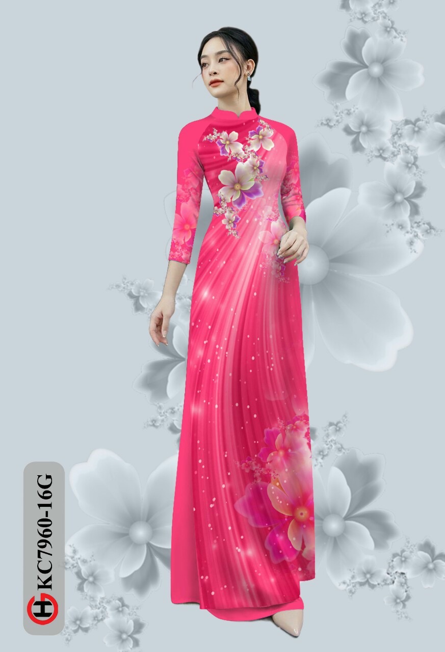 Vải áo dài hoa 3d Kc7960 - Ảnh 12