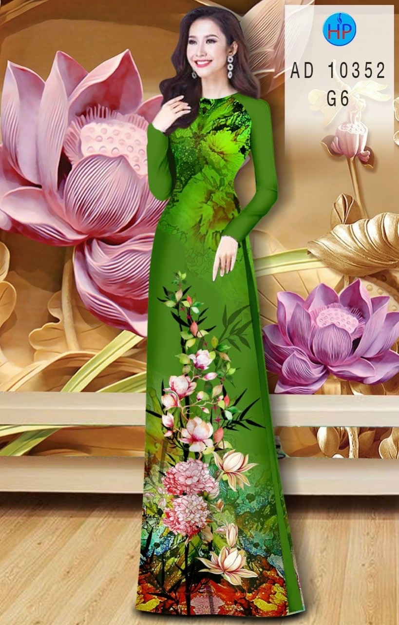 Vải áo dài hoa 3d AD 10352 - Ảnh 10