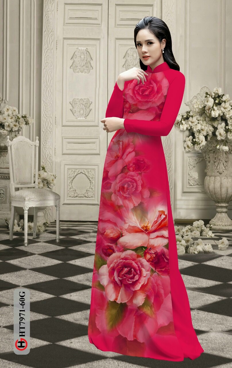 Vải áo dài hoa 3d Ht7971 - Ảnh 14