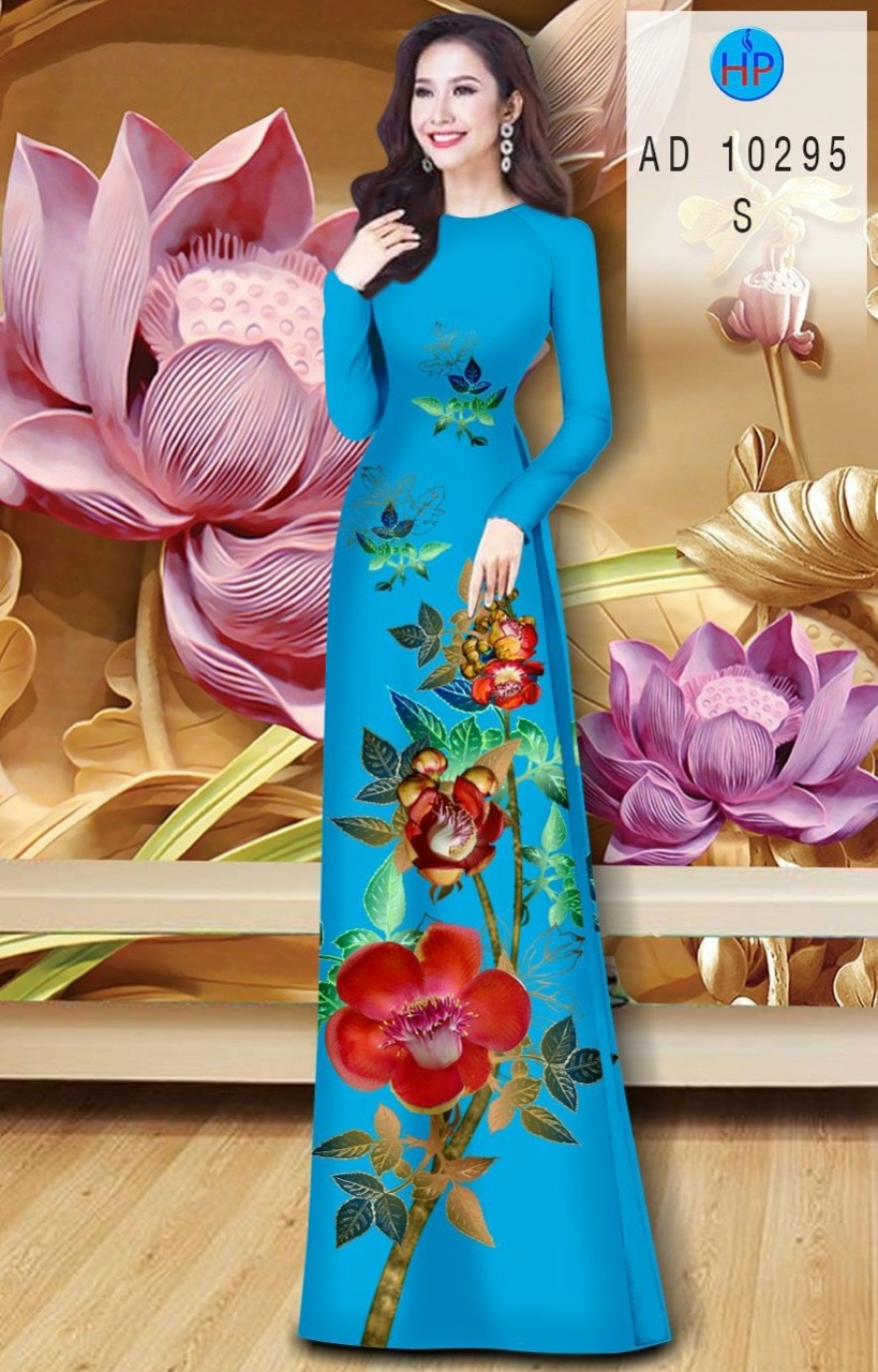 Vải áo dài hoa 3d AD 10295 - Ảnh 10