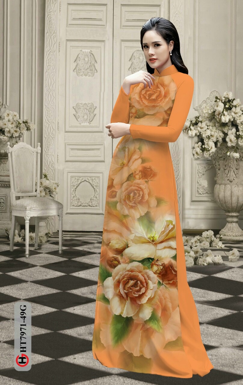 Vải áo dài hoa 3d Ht7971 - Ảnh 10