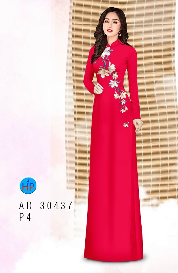Vải áo dài hoa 3d AD 30437