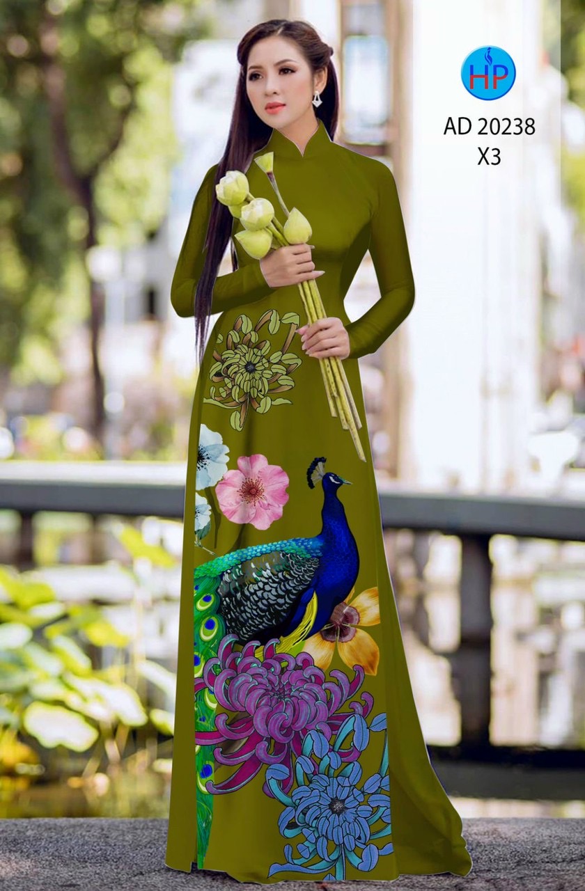 Vải áo dài chim công AD 20238 - Ảnh 16