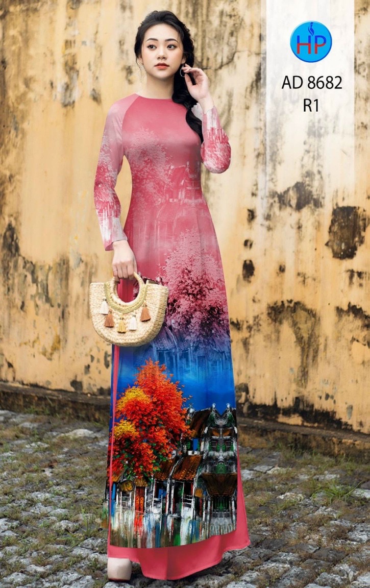 Vải áo dài phong cảnh AD 8682 - Ảnh 7