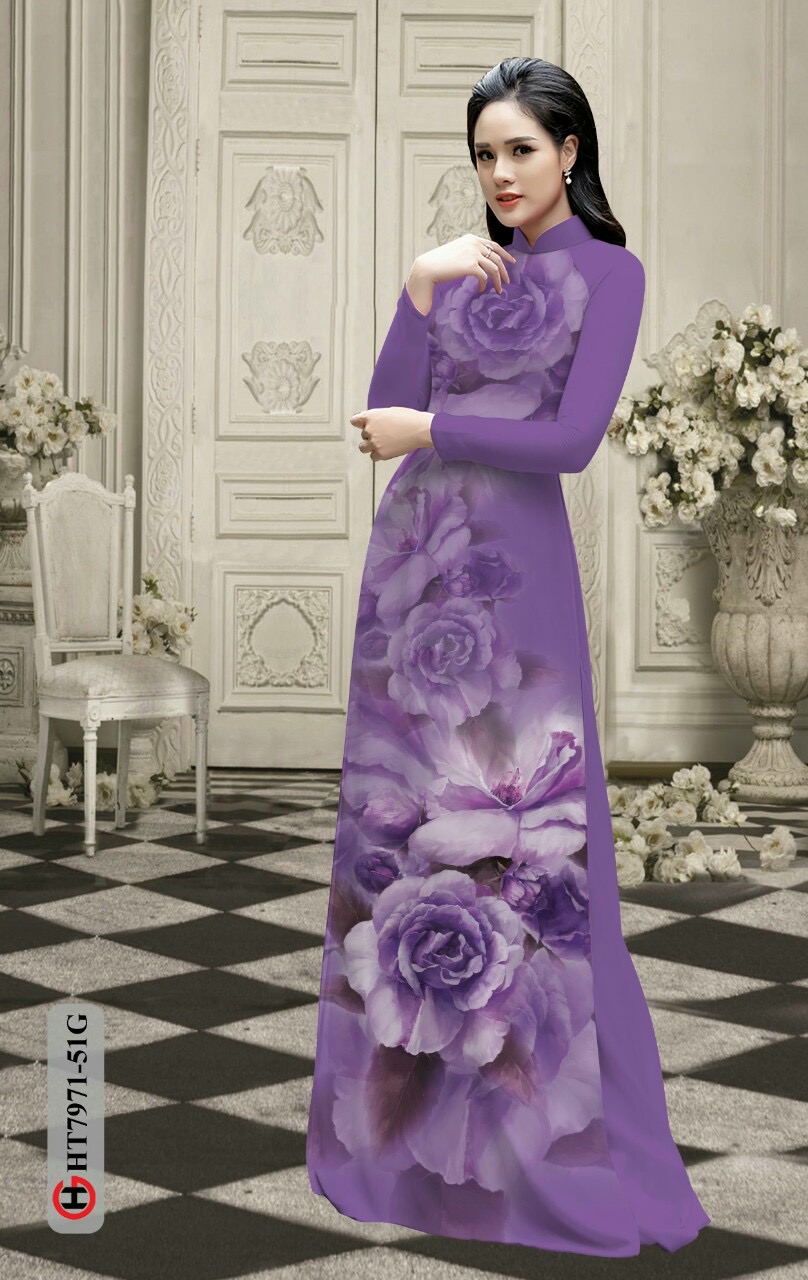 Vải áo dài hoa 3d Ht7971 - Ảnh 12