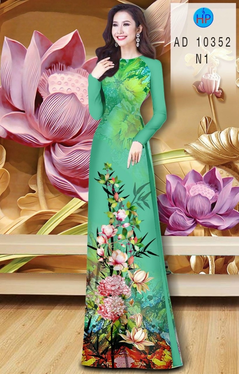 Vải áo dài hoa 3d AD 10352 - Ảnh 14