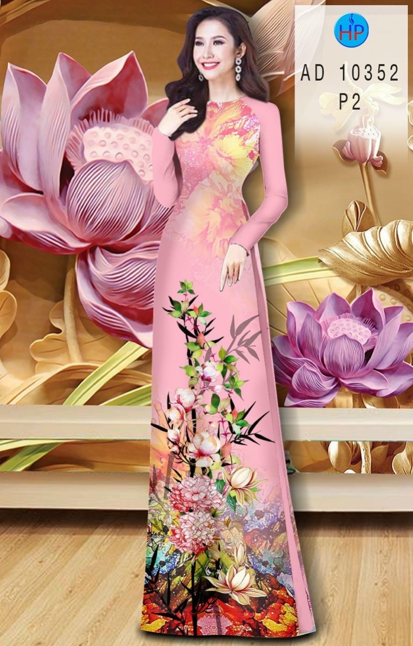 Vải áo dài hoa 3d AD 10352 - Ảnh 4