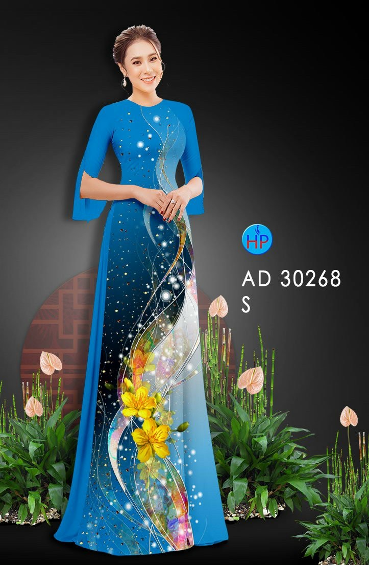 Vải áo dài hoa mai AD 30268 - Ảnh 10