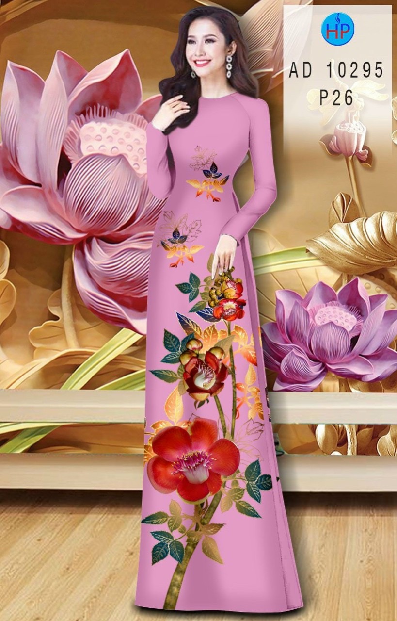 Vải áo dài hoa 3d AD 10295 - Ảnh 7