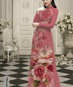 Vải áo dài hoa 3d Ht7971