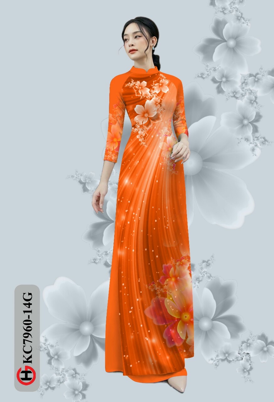 Vải áo dài hoa 3d Kc7960