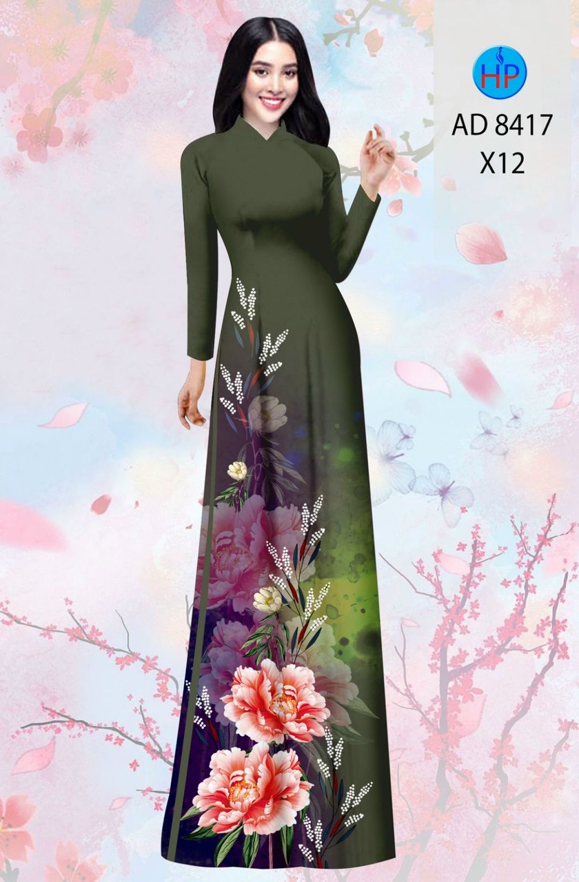 Vải áo dài hoa 3d AD 8417 - Ảnh 9