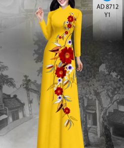 Alternative view of Vải áo dài hoa 3d AD 8712