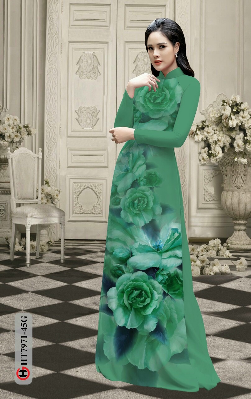 Vải áo dài hoa 3d Ht7971 - Ảnh 9