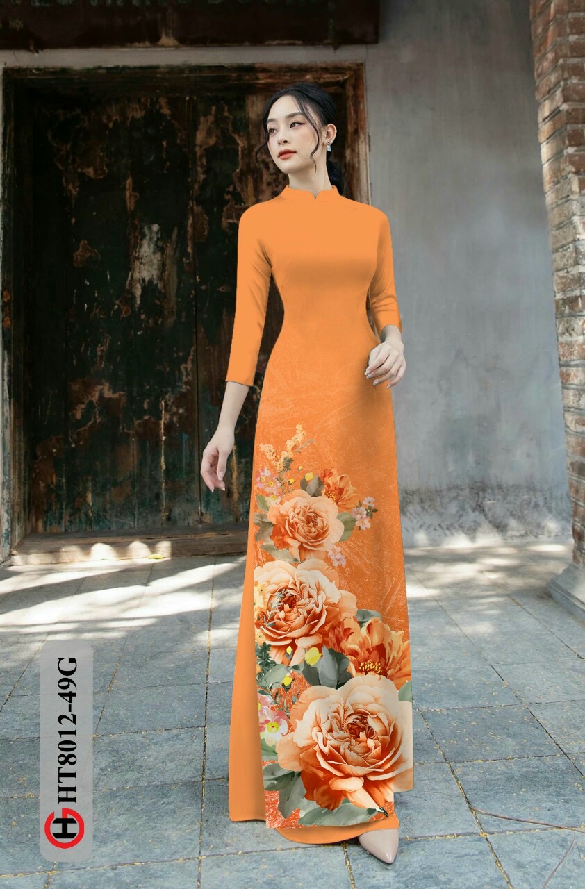 Vải áo dài hoa 3d Ht8012 - Ảnh 8