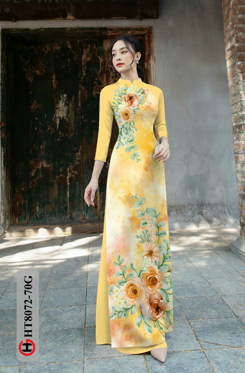 Vải áo dài hoa trên dưới HT8072 - Ảnh 5