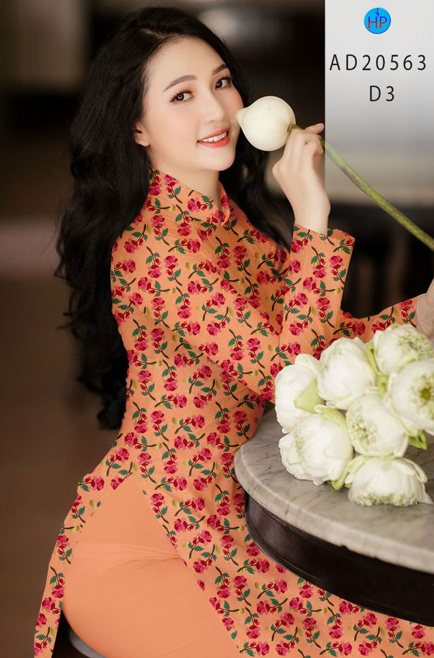 Vải áo dài hoa hồng AD 20563 - Ảnh 5