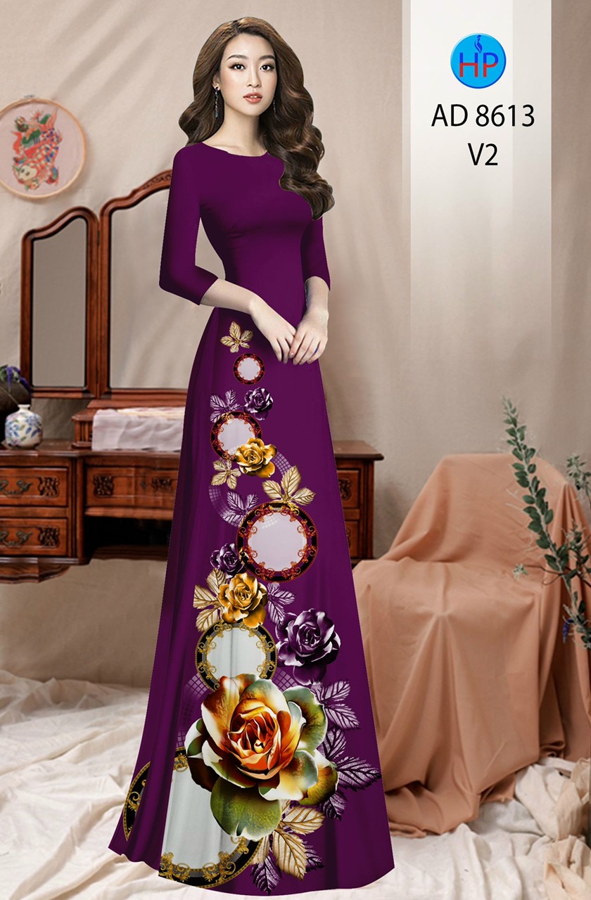 Vải áo dài hoa hồng AD 8613 - Ảnh 12