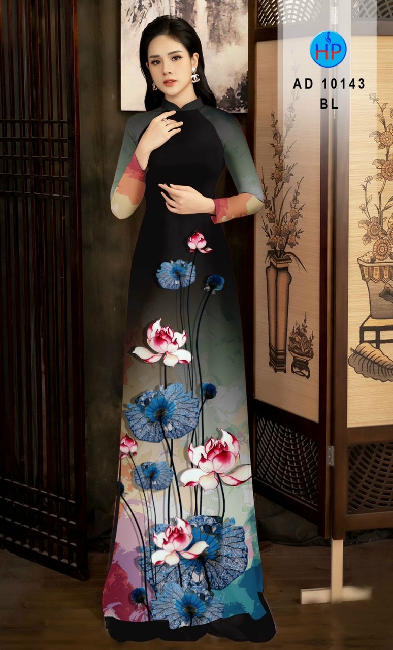 Vải áo dài hoa sen AD 10143 - Ảnh 3