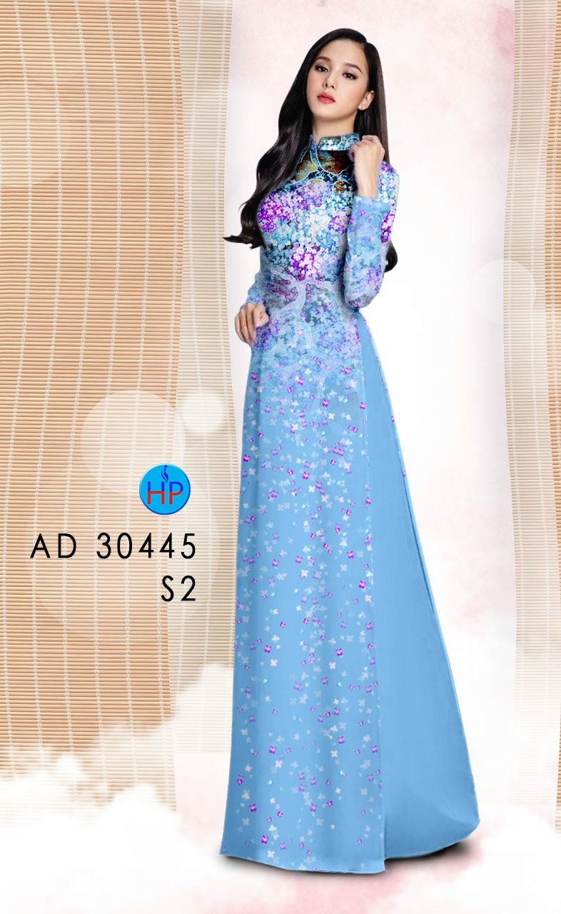 Vải áo dài hoa bồ công anh AD 30445