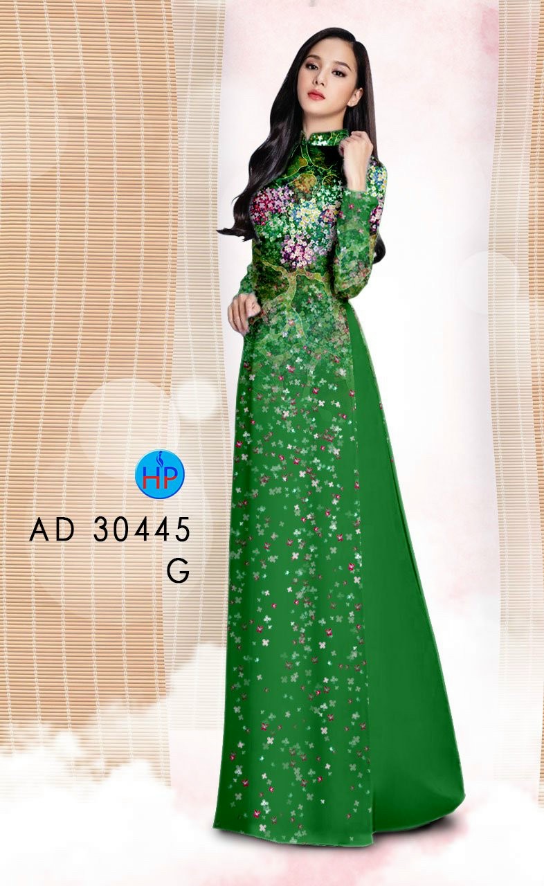 Vải áo dài hoa bồ công anh AD 30445 - Ảnh 12