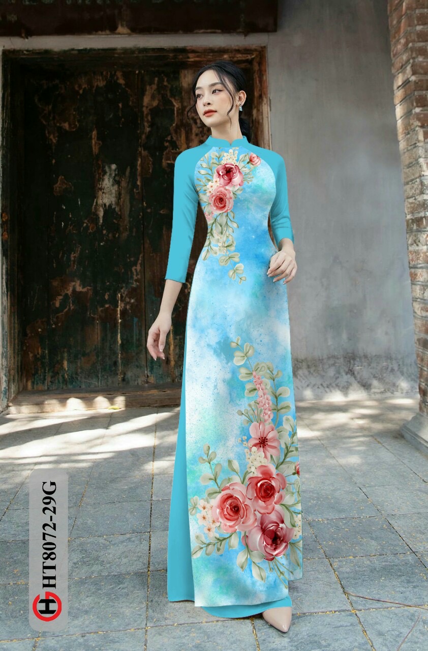 Vải áo dài hoa trên dưới HT8072 - Ảnh 15