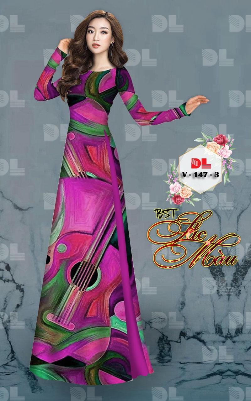 Vải áo dài hoa văn DLv-147 - Ảnh 4