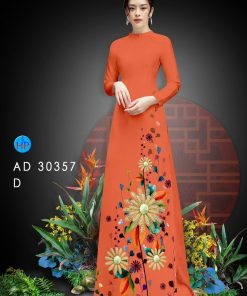 Vải áo dài hoa 3d AD 30357