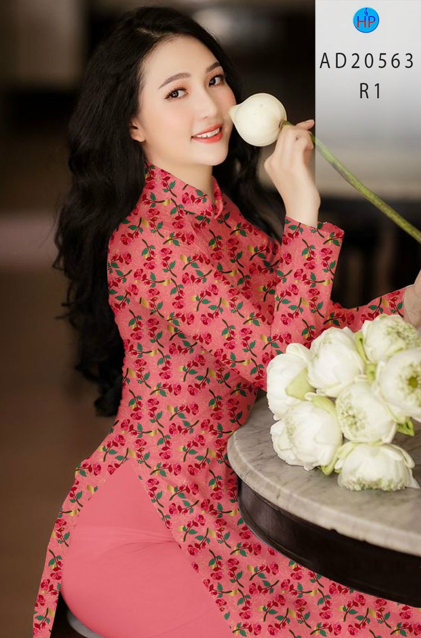 Vải áo dài hoa hồng AD 20563 - Ảnh 13