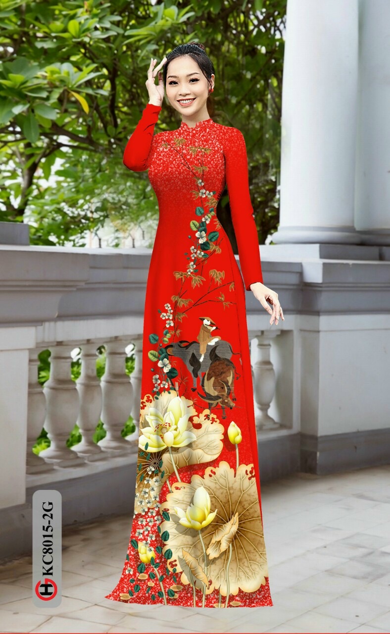 Vải áo dài hoa sen Kc8015 - Ảnh 6