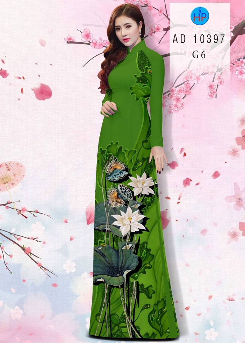 Vải áo dài hoa sen AD 10397 - Ảnh 12