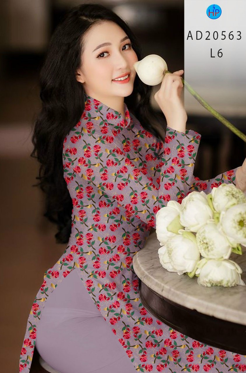 Vải áo dài hoa hồng AD 20563 - Ảnh 18