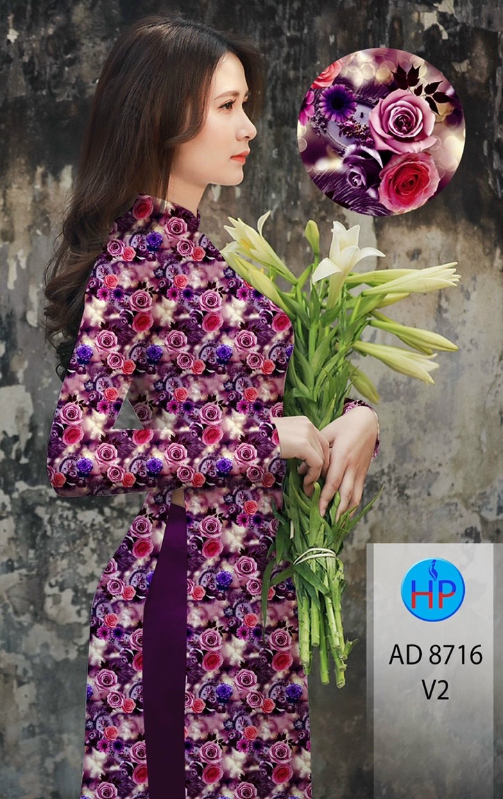 Vải áo dài hoa hồng AD 8716 - Ảnh 17