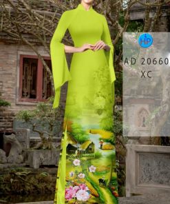 Vải áo dài phong cảnh AD 20660