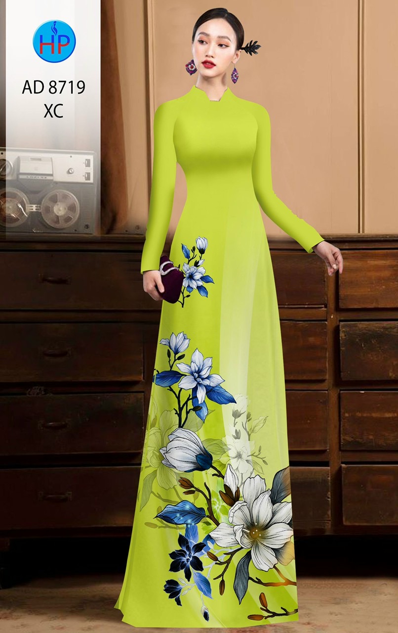 Vải áo dài hoa 3d AD 8719 - Ảnh 17