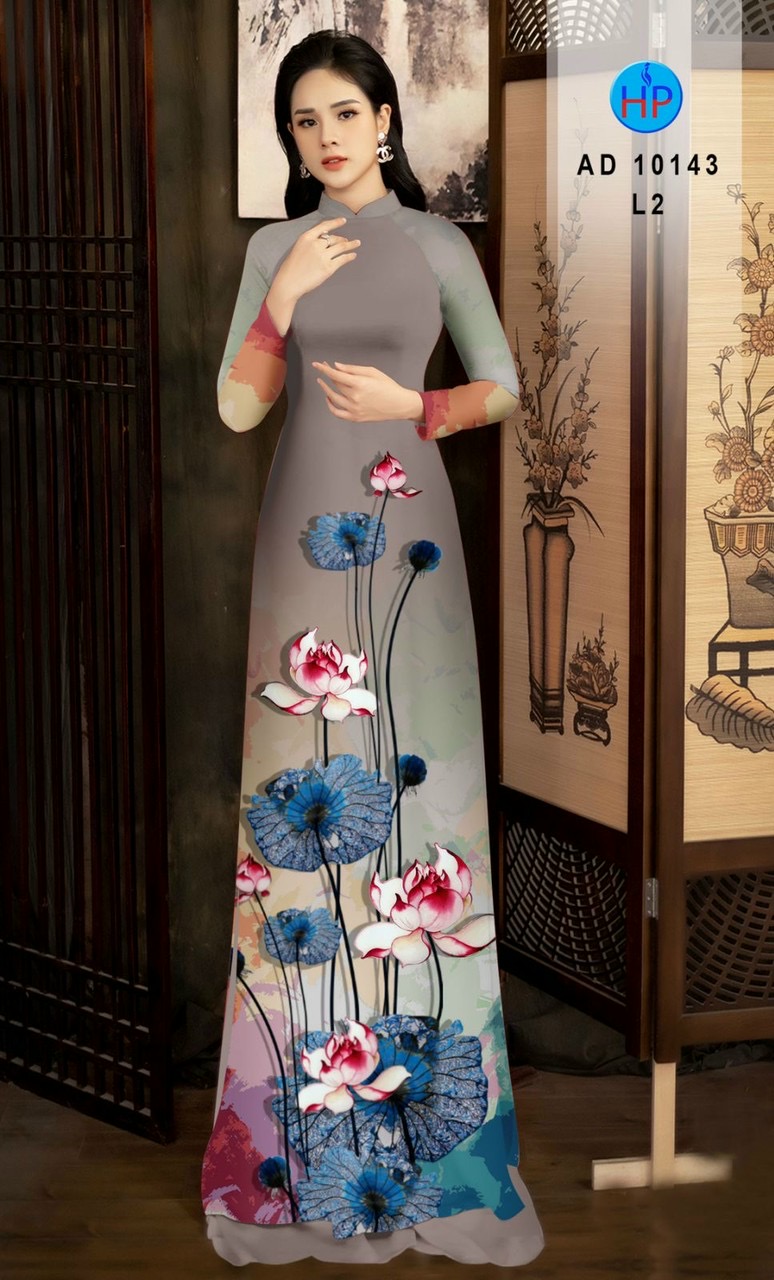 Vải áo dài hoa sen AD 10143 - Ảnh 8