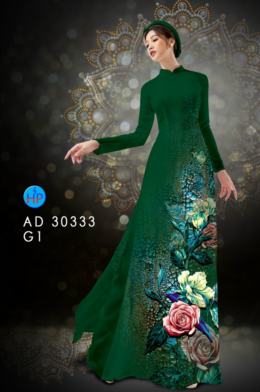 Vải áo dài hoa hồng AD 30333 - Ảnh 2