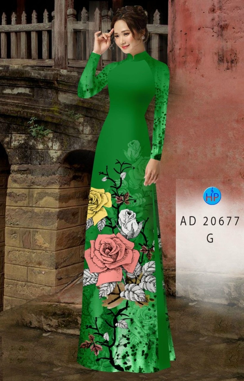 Vải áo dài hoa hồng AD 20677 - Ảnh 8