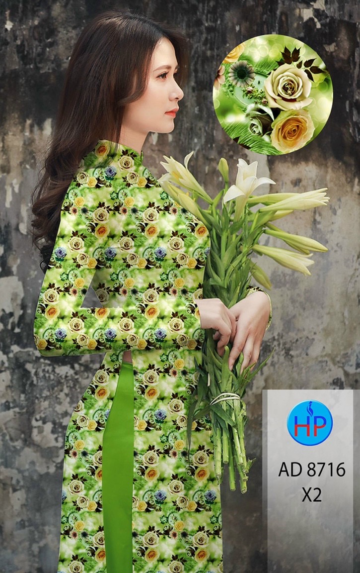 Vải áo dài hoa hồng AD 8716 - Ảnh 18