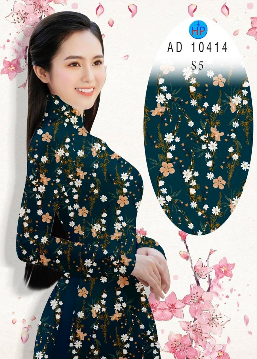 Vải áo dài hoa nguyên áo AD 10414 - Ảnh 11